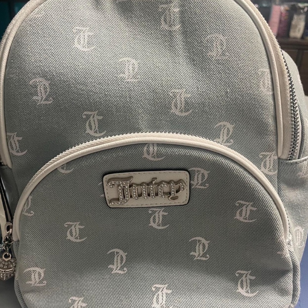 Juicy Couture Gray and White Backpack